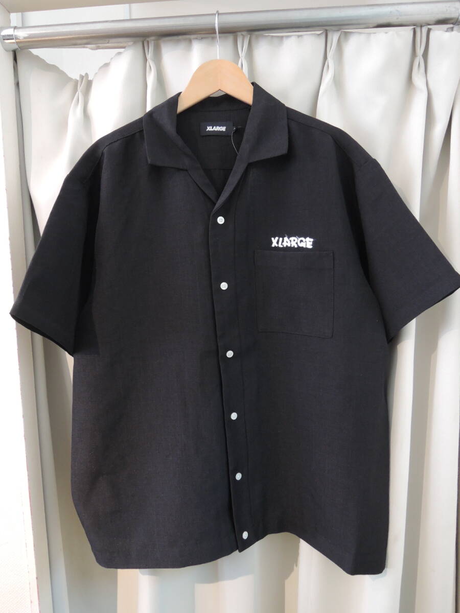 X-LARGE エクストララージ XLARGE DRAWING OG S/S WORK SHIRT Lサイズ 黒 2024 最新人気品 送料\230~　_画像2