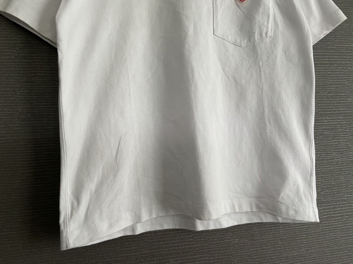 DANTON ダントン ワンポイントロゴ ワッペン ポケット クルーネック 半袖 Tシャツ カットソー 38 ホワイト 白 トップス メンズ レディースの画像5