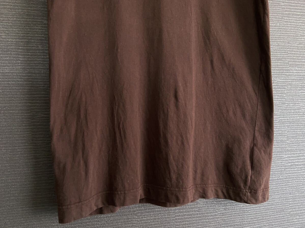 定番 イタリア製 DOLCE&GABBANA ドルチェ&ガッバーナ 襟ロゴパッチ Vネック 半袖 Tシャツ 46(M相当) ブラウン ストレッチ トップス メンズの画像5