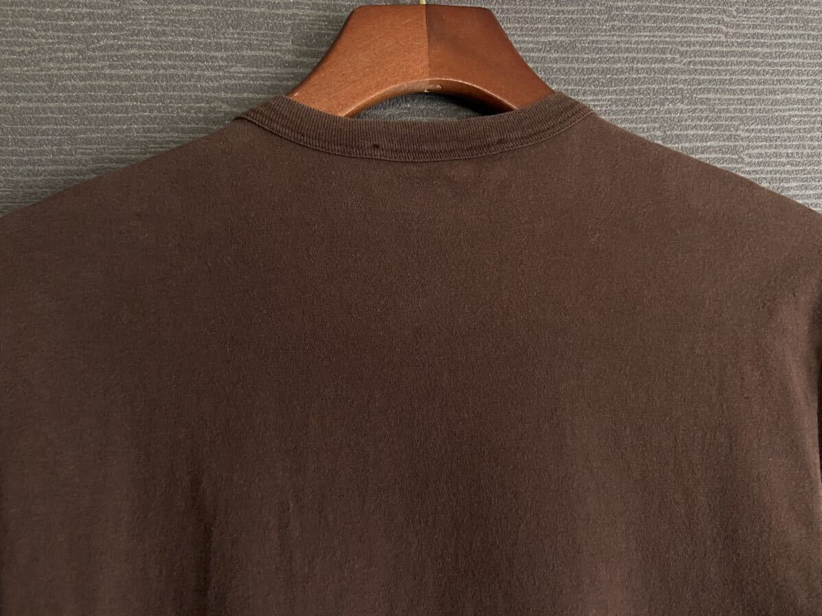 定番 イタリア製 DOLCE&GABBANA ドルチェ&ガッバーナ 襟ロゴパッチ Vネック 半袖 Tシャツ 46(M相当) ブラウン ストレッチ トップス メンズの画像6