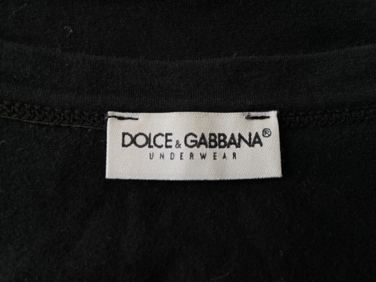 定番 良品 イタリア製 DOLCE&GABBANA ドルチェ&ガッバーナ 襟ロゴパッチ Vネック 半袖 Tシャツ EU XL ブラック ストレッチ トップス メンズ_画像7