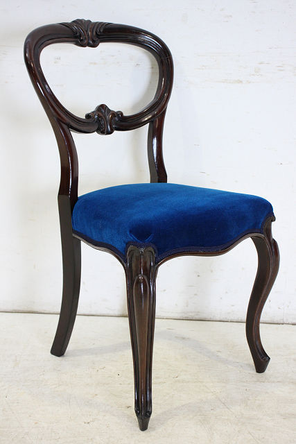 dn-36　1890年代イギリス製アンティーク ビクトリア ウォルナット バルーンバックチェア ダイニングチェア 椅子 いす イス 座面張り替え済_画像8