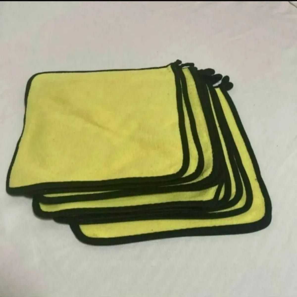 黄 10枚 マイクロファイバークロスタオル 車用品 厚手 洗車 台拭き 掃除　 掃除