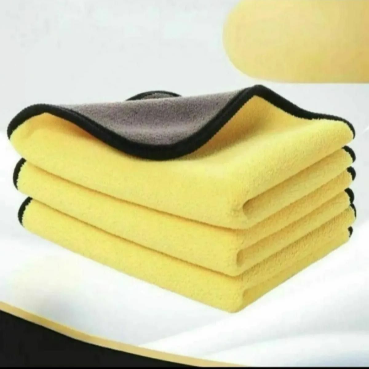 黄 10枚 マイクロファイバークロスタオル 車用品 厚手 洗車 台拭き 掃除　 掃除