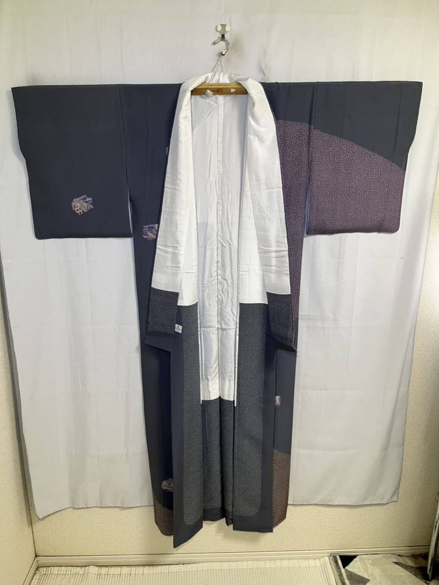 訪問着　正絹　伝統工芸士　岡村正三　灰色地　着物　和服　和装　着物コーデ　リメイク　衣装　百貨店　高級_画像6