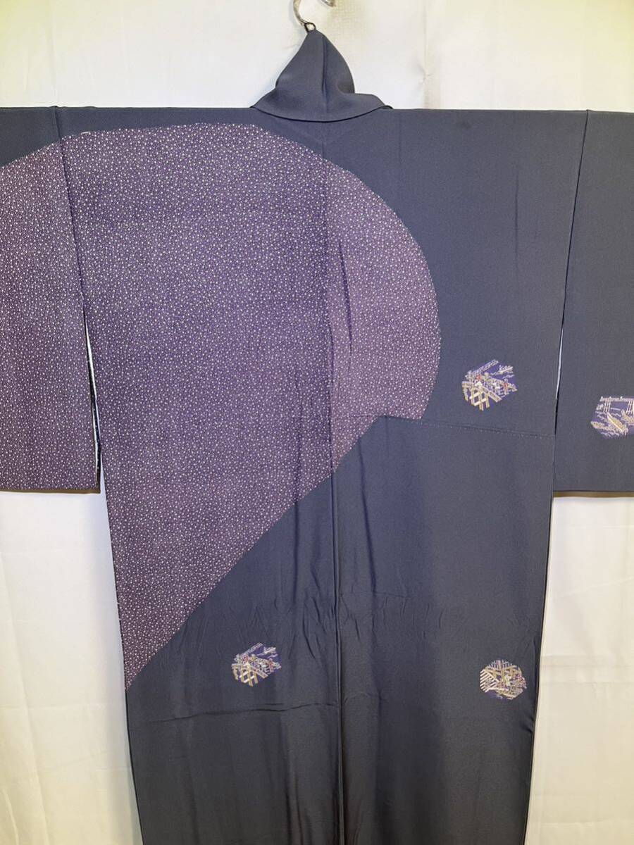 訪問着　正絹　伝統工芸士　岡村正三　灰色地　着物　和服　和装　着物コーデ　リメイク　衣装　百貨店　高級_画像10