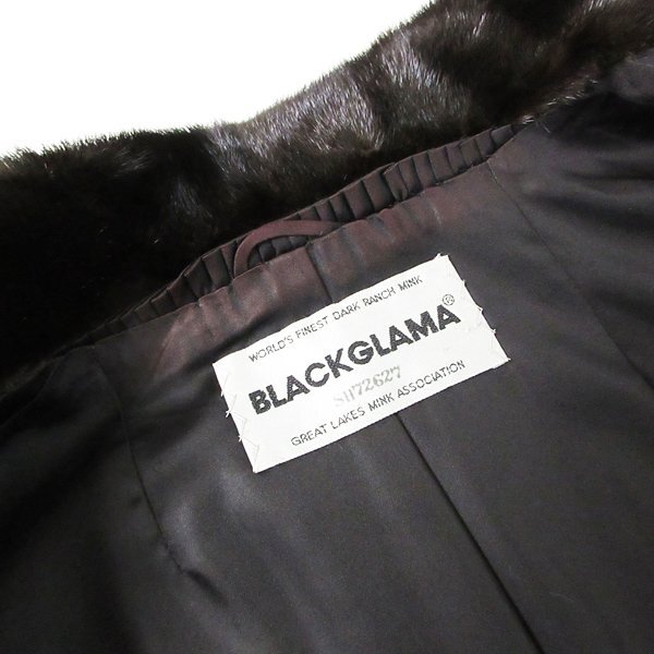 r6f052015★毛綺麗でなめし柔らか ブラックグラマ BLACKGLAMA ダークミンク セミロングコート 着丈86cm 13号_画像8