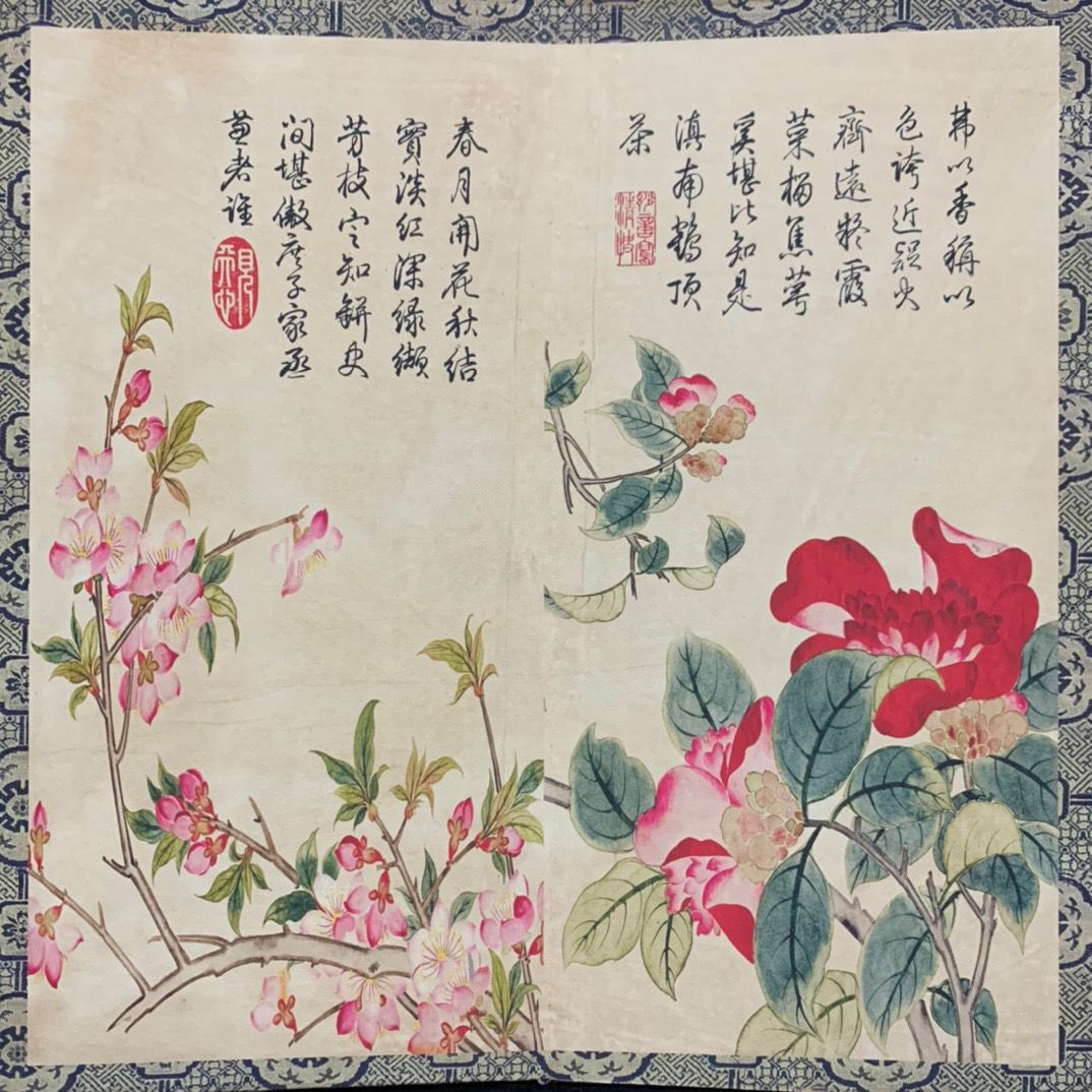 清物 董手絵 花図 全冊 共箱 - 画集 清物 董手絵 花図 全冊 共箱 - 画集