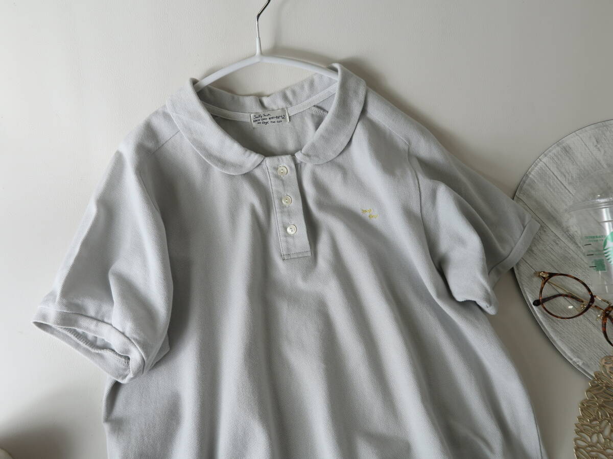 サリースコット Sally Scott☆洗える 刺繍半袖ポロシャツ Lサイズ 日本製☆C-K 2950の画像3