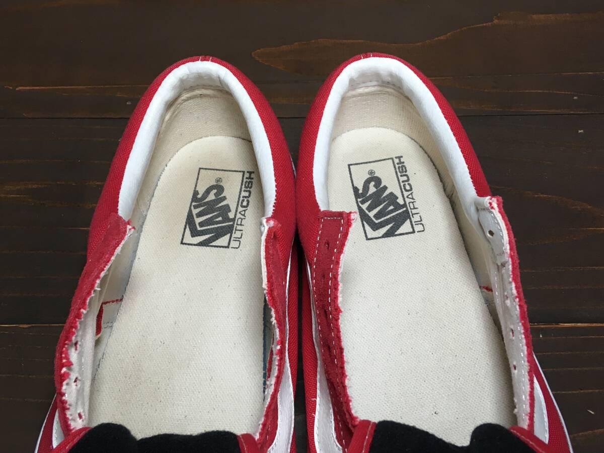 ★VANS バンズ 国内企画 OLD SKOOL オールドスクール UltraCush 赤×白 27.0ｃm Used 検 SK8 スリッポン ハーフキャブ スタイル36の画像7