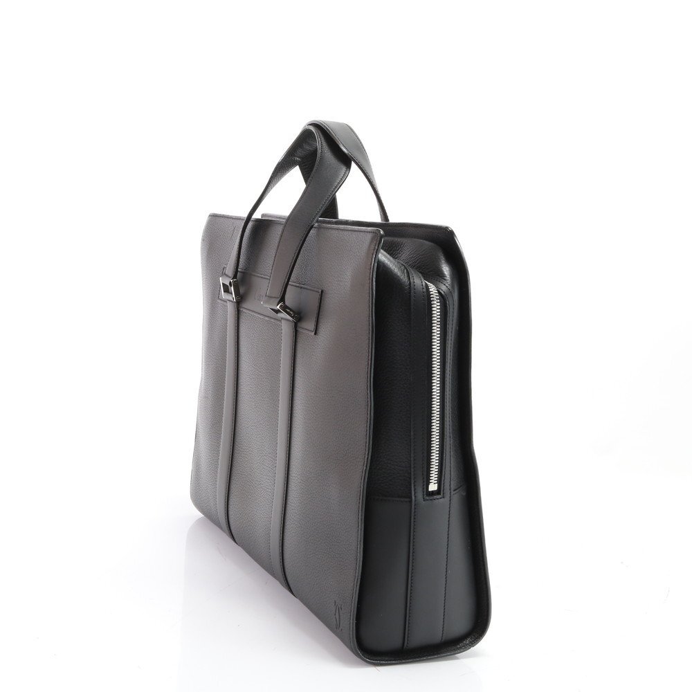 1 иен # превосходный товар # Cartier # кожа портфель документы сумка портфель большая сумка ходить на работу натуральная кожа черный чёрный бренд A4 мужской HPM Y1-8