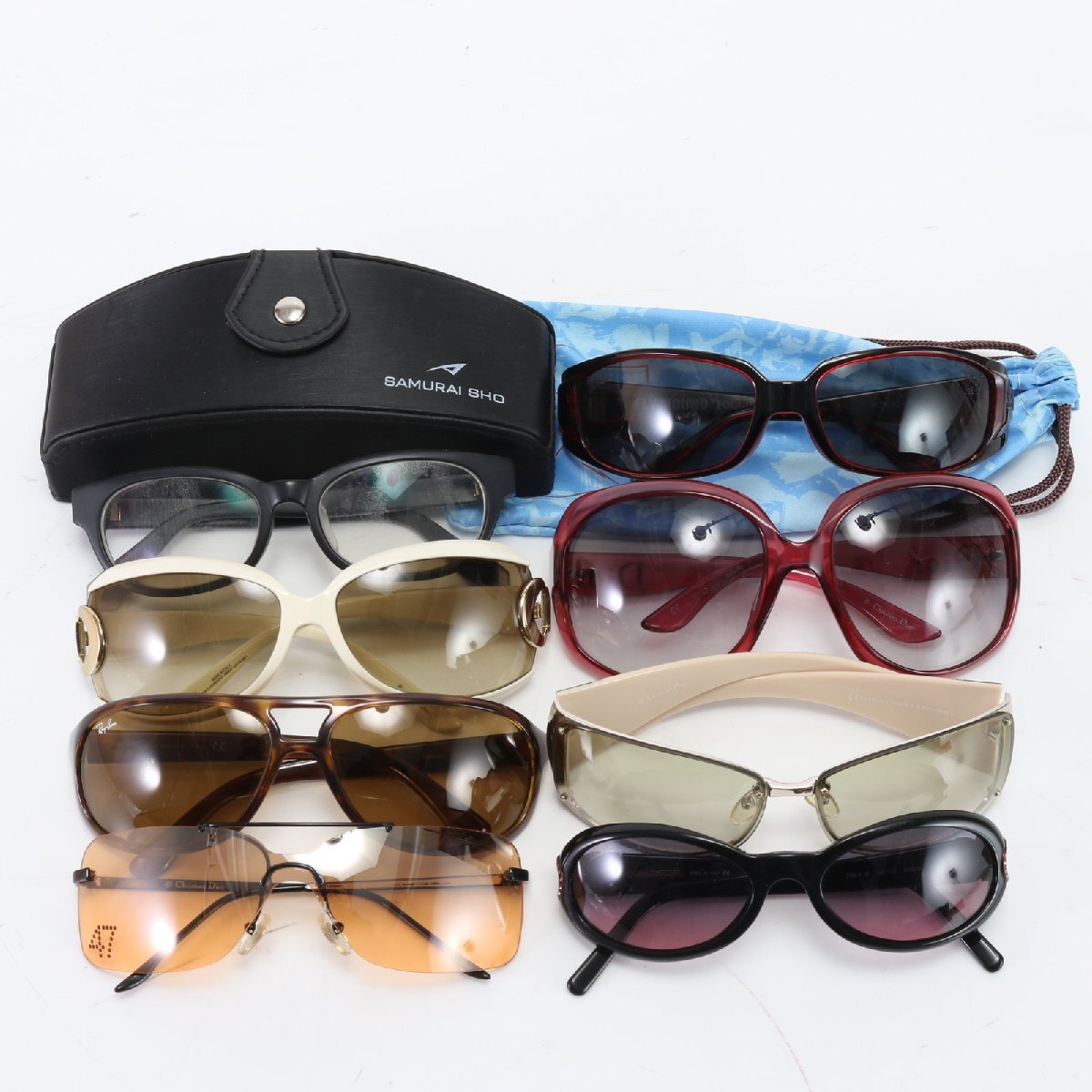 1円■ディオール レイバン など まとめ 8点 セット■サングラス ケース メガネ 眼鏡 アイウェア アクセサリー メンズ レディース EFE R5-8の画像1