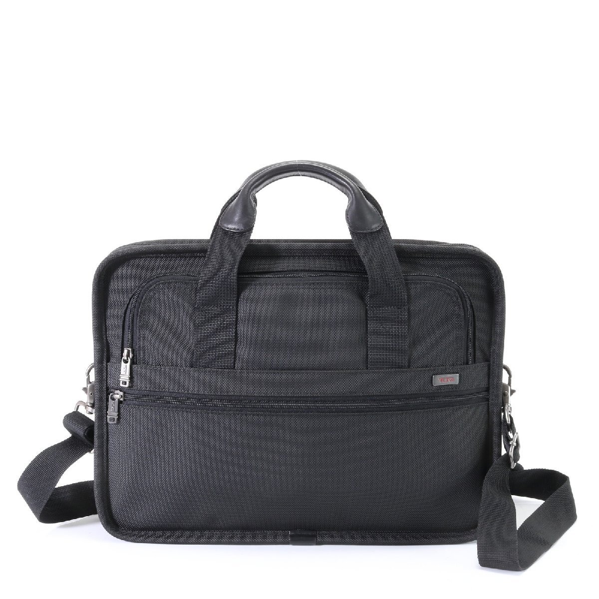 1 jpy # ultimate beautiful goods #TUMI Tumi # leather nylon 2WAY business bag diagonal .. document bag commuting shoulder PC black A4 men's EEM S1-6