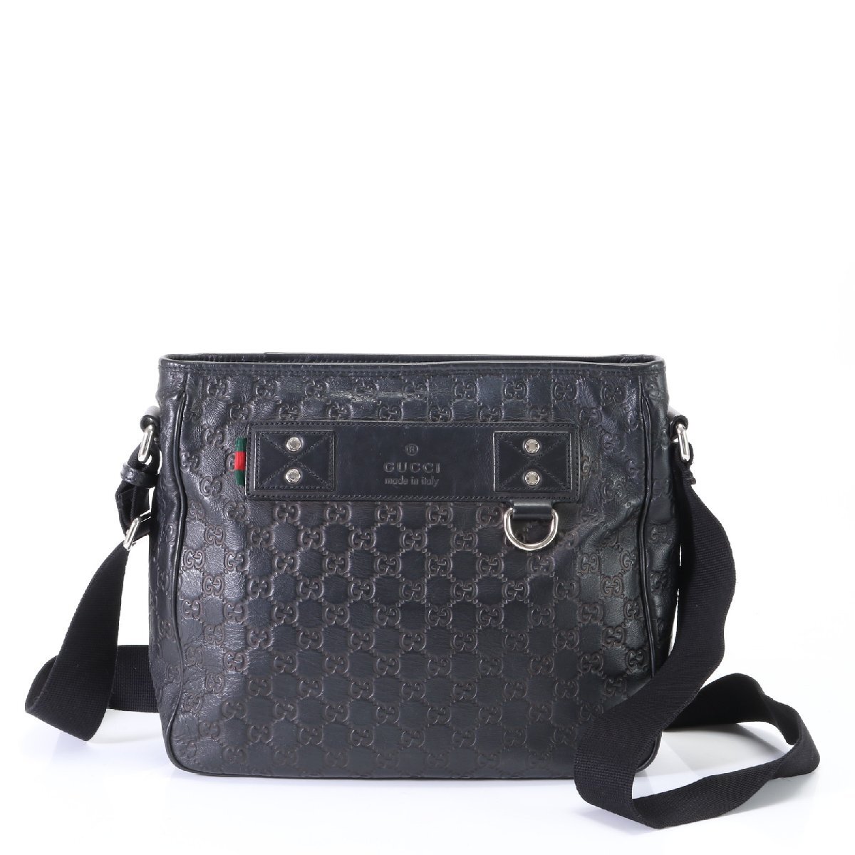 1 иен # превосходный товар # Gucci # Guccisima 322080 кожа сумка на плечо наклонный ..mesenja- ходить на работу натуральная кожа черный чёрный A4 мужской EHM T2-4