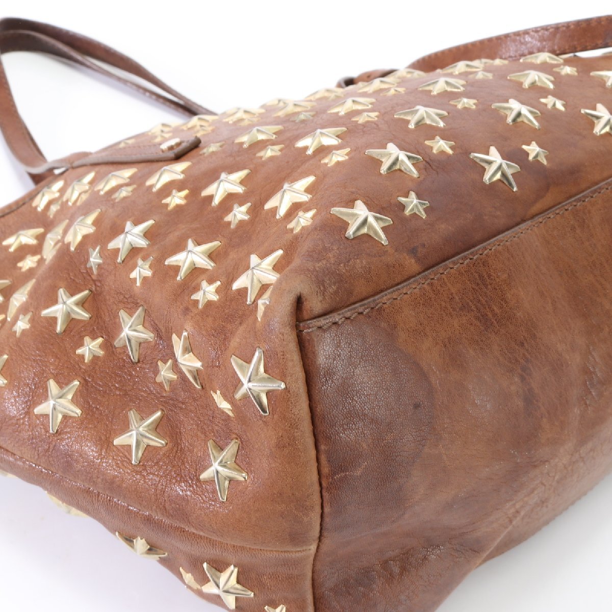 1 jpy # Jimmy Choo # tent gram seal attaching # Star studs sa car leather tote bag shoulder .. shoulder hand lady's YYM U11-9