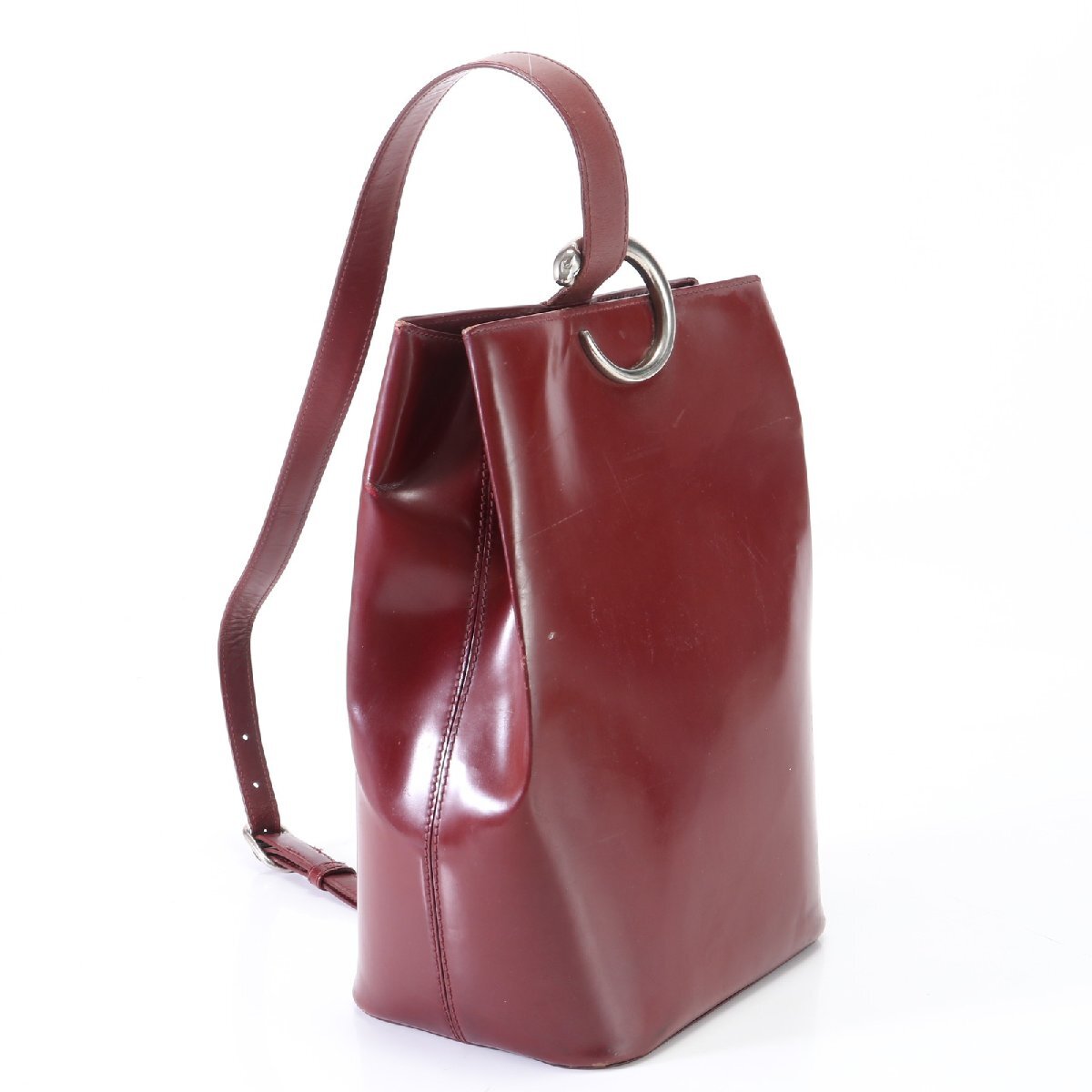 1 иен # Cartier # хлеб tail one плечо бордо кожа сумка на плечо плечо .. большая сумка рука натуральная кожа женский EHM T3-6