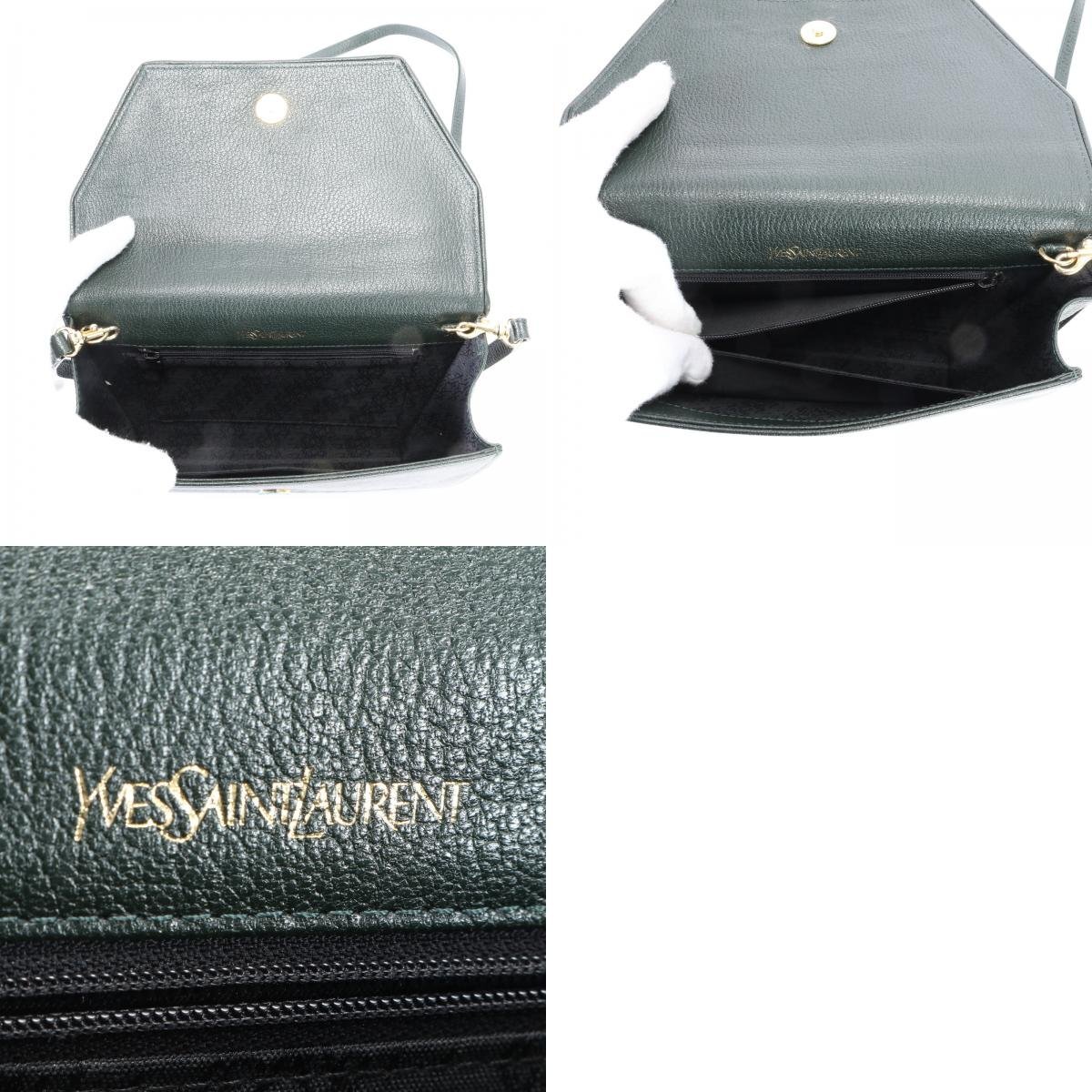 1円■美品■ヴィンテージ■イヴ サンローラン■YSL レザー ショルダーバッグ 斜め掛け クロスボディ ハンド トート レディース EHM S15-9_画像10