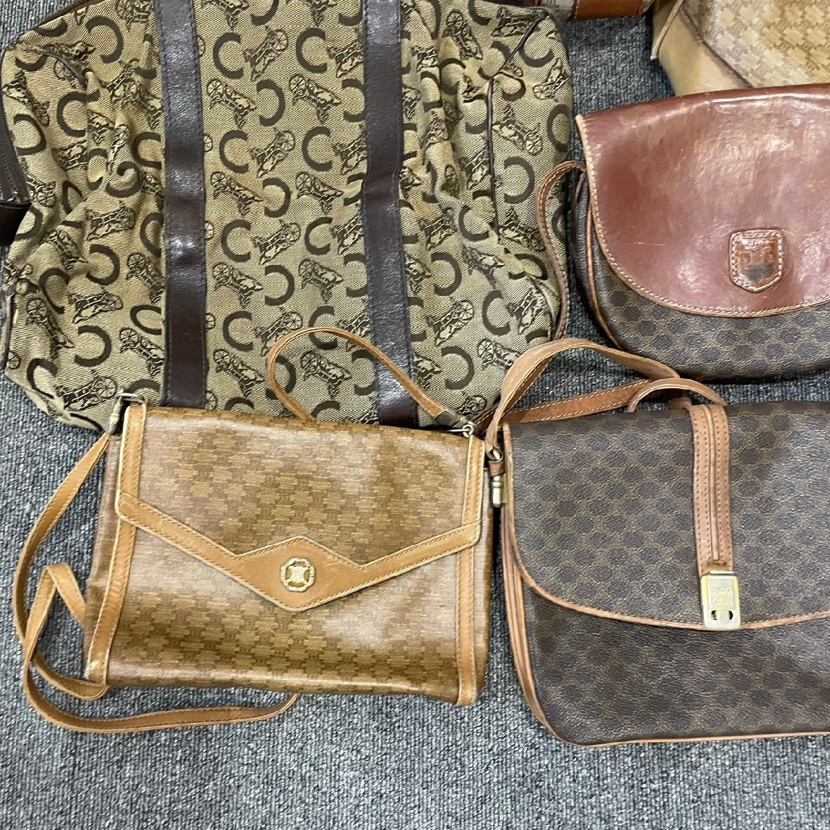 1 иен суммировать 8 позиций комплект Vintage Celine Macadam обезьяна ключ сумка на плечо наклонный .. большая сумка Boston женский EEM W20-1