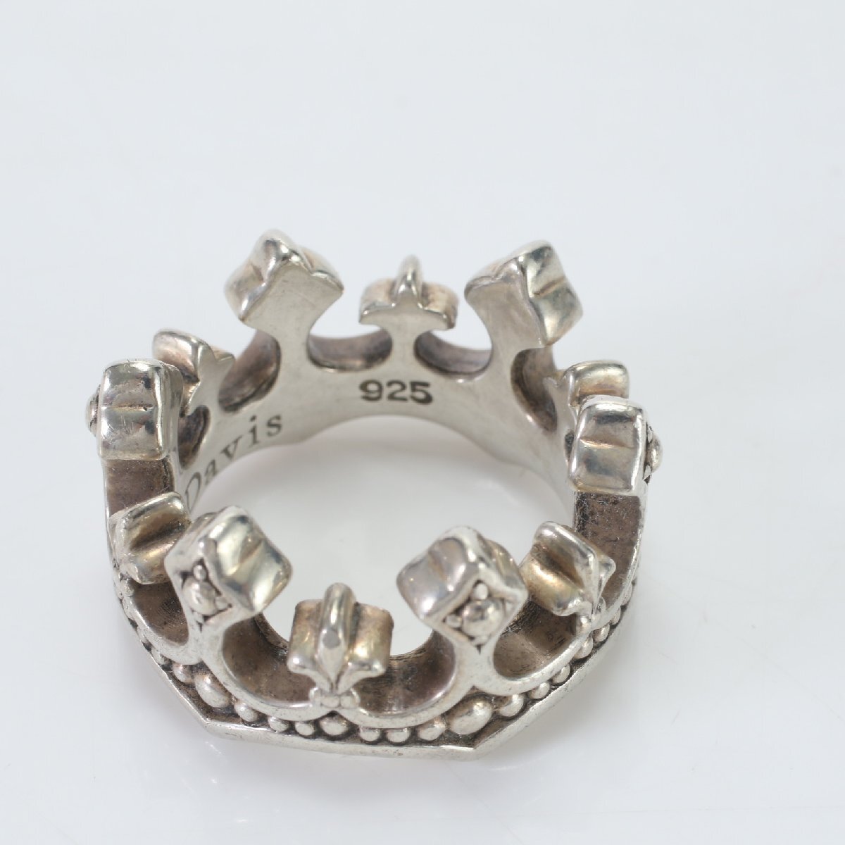 1 иен # прекрасный товар # Justin Davis #SV 925 Crown .. кольцо кольцо серебряный аксессуары 13 номер #11.9g мужской женский TTT D13-1