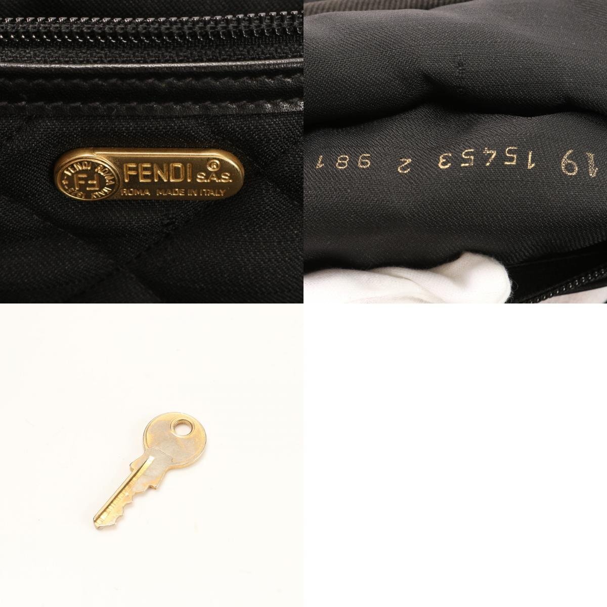 美品 フェンディ ロゴ レザー ナイロン トランク ハードケース ブラウン ボストン バッグ スーツケース 出張 旅行 A4 メンズ EEM AA9-5_画像10