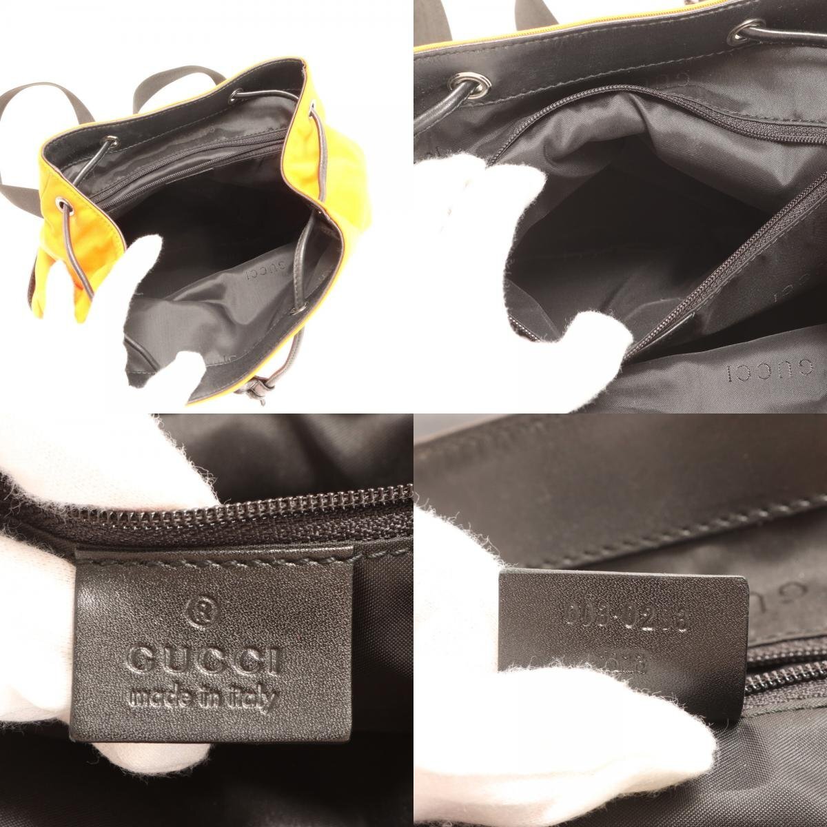 1 иен # прекрасный товар # Gucci кожа рюкзак рюкзак рюкзак сумка на плечо торговая книга вид сумка orange черный мужской EHE AA5-4