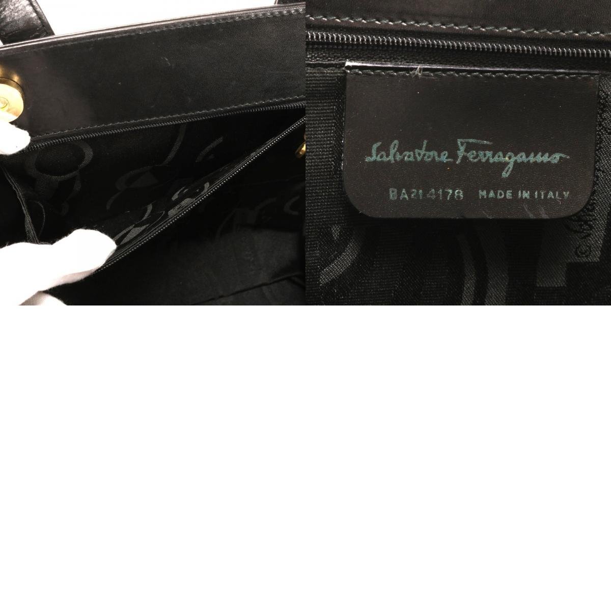 1 jpy # ultimate beautiful goods # Salvatore Ferragamo #vala ribbon BA214178 leather handbag tote bag top steering wheel lady's EHM AA10-7