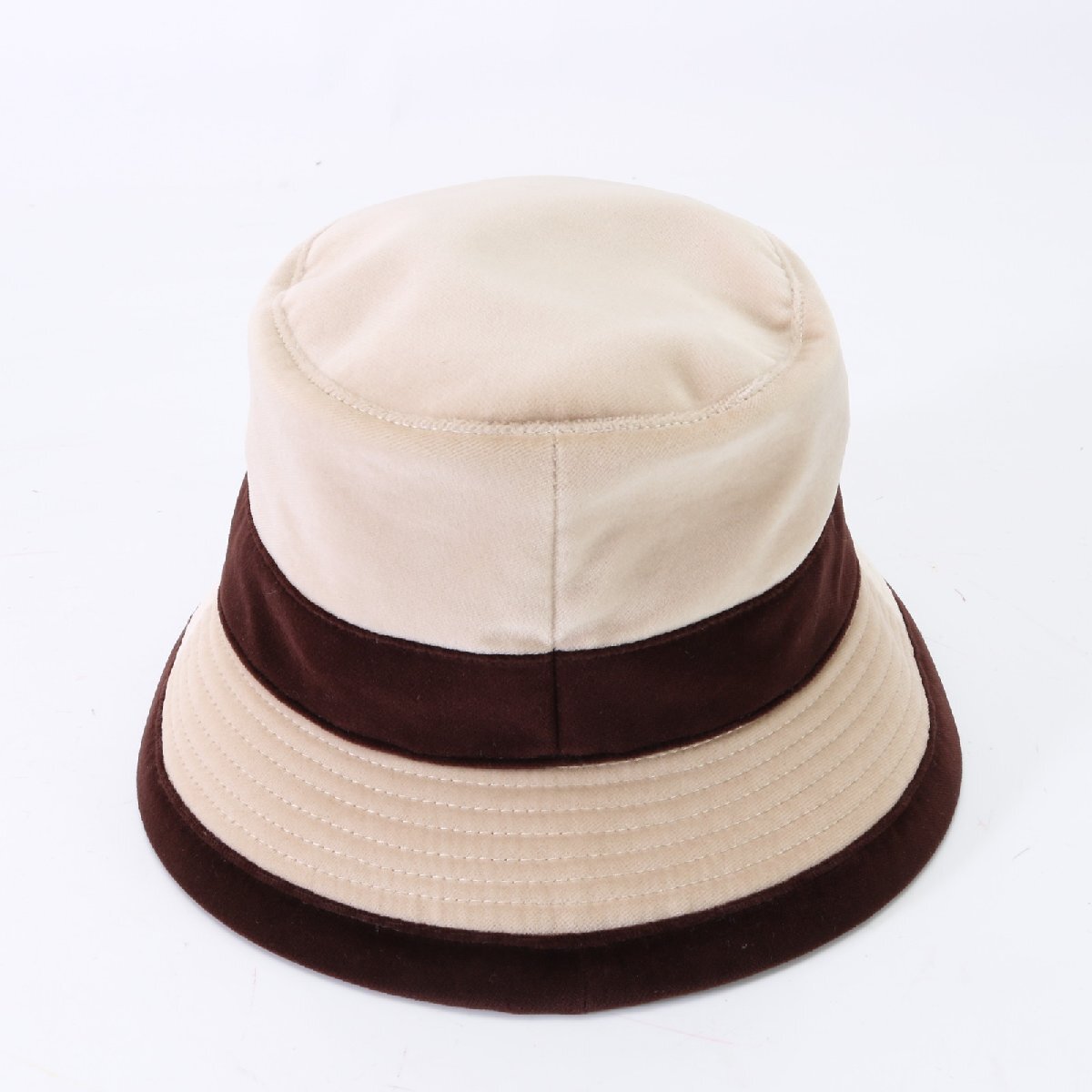 1 иен # прекрасный товар # Hermes # с биркой # панама bell спальное место style бежевый × Brown 57 шляпа bake - сохранение с ящиком женский EEM E16-6