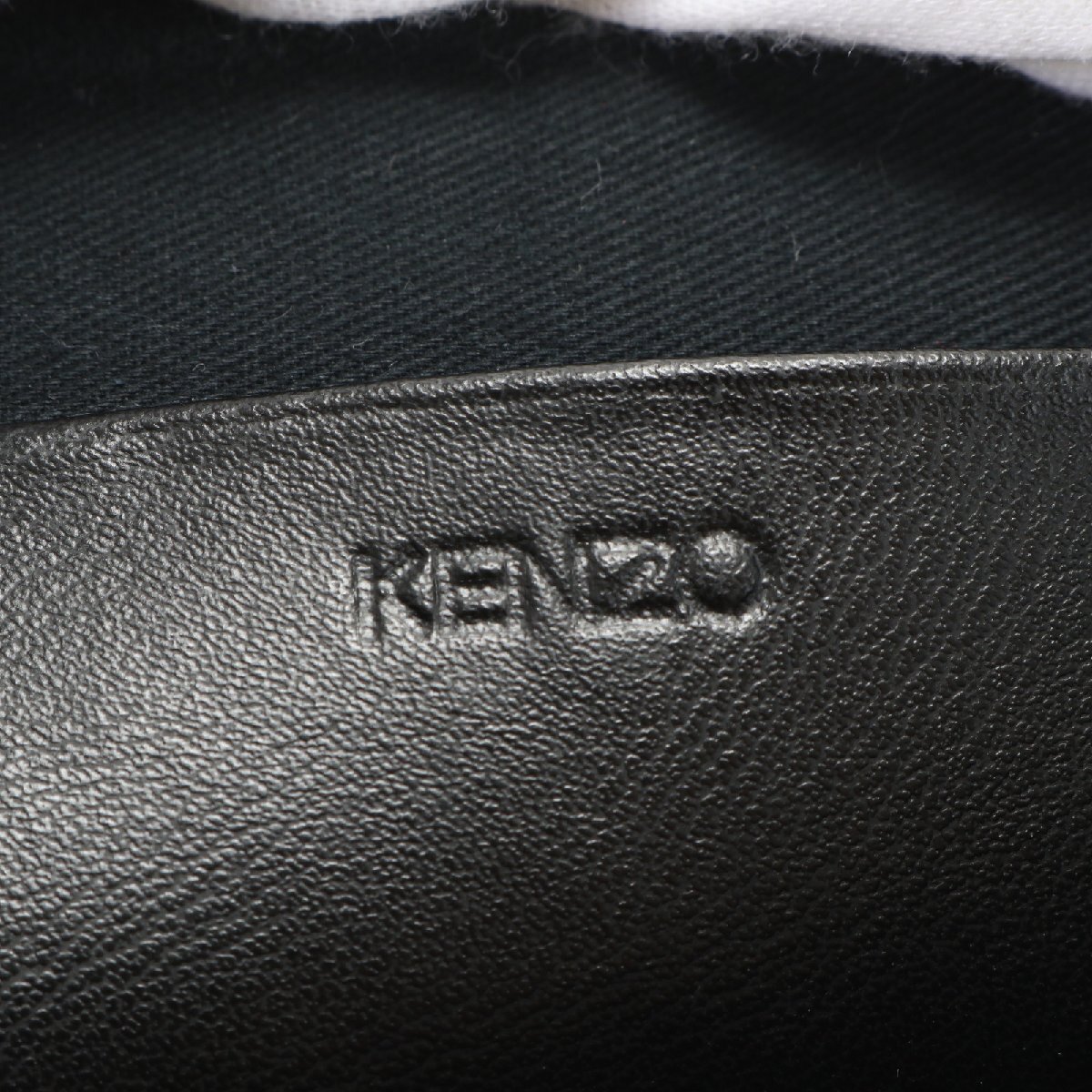 1 jpy # beautiful goods #KENZO# Kenzo # Aurora Logo leather second bag clutch document pouch commuting business tote bag black men's EEE O4-1