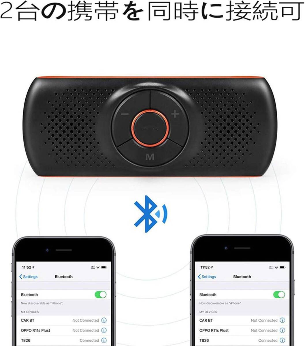 高品質 車載用Bluetoothスピーカー、ワイヤレス通話可能、音楽再生、ハンズ_画像3