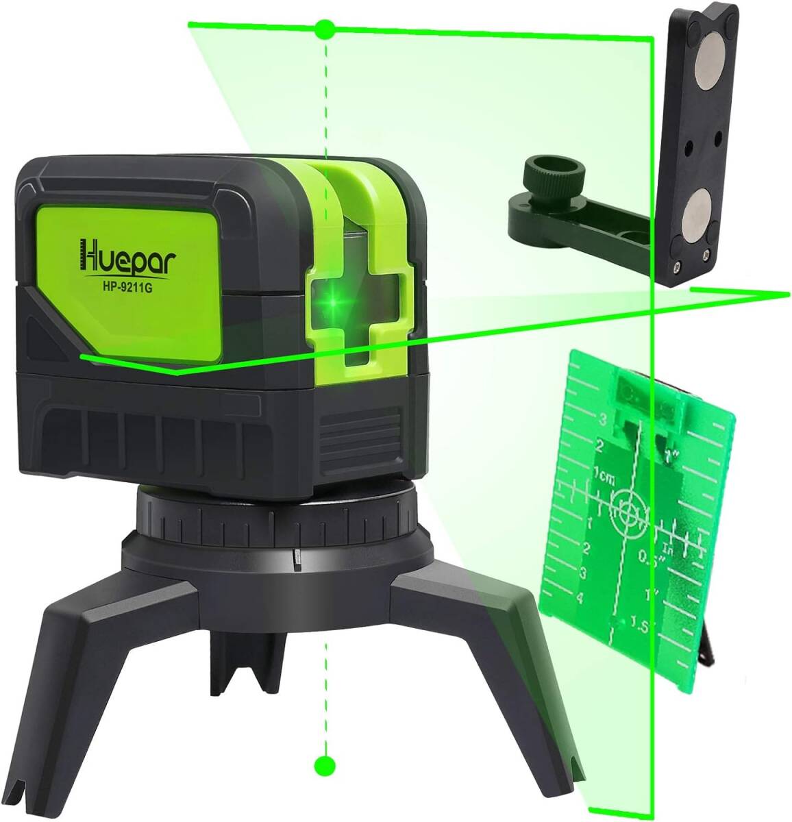 耐久性抜群 2ライン グリーン レーザー墨出し器 緑色 クロスラインレーザー 自