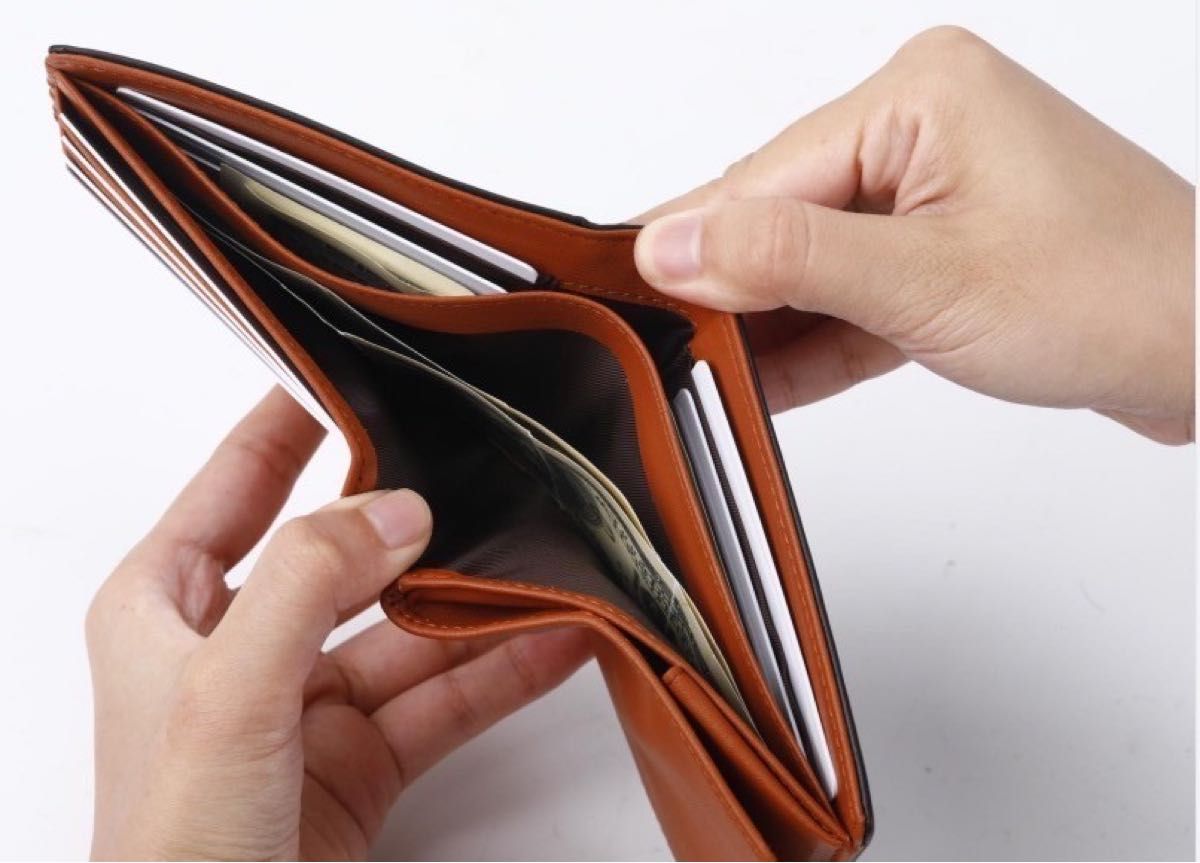 財布 メンズ コンパクト 黒 カード収納 高級感 二つ折り財布 コインケース 本革