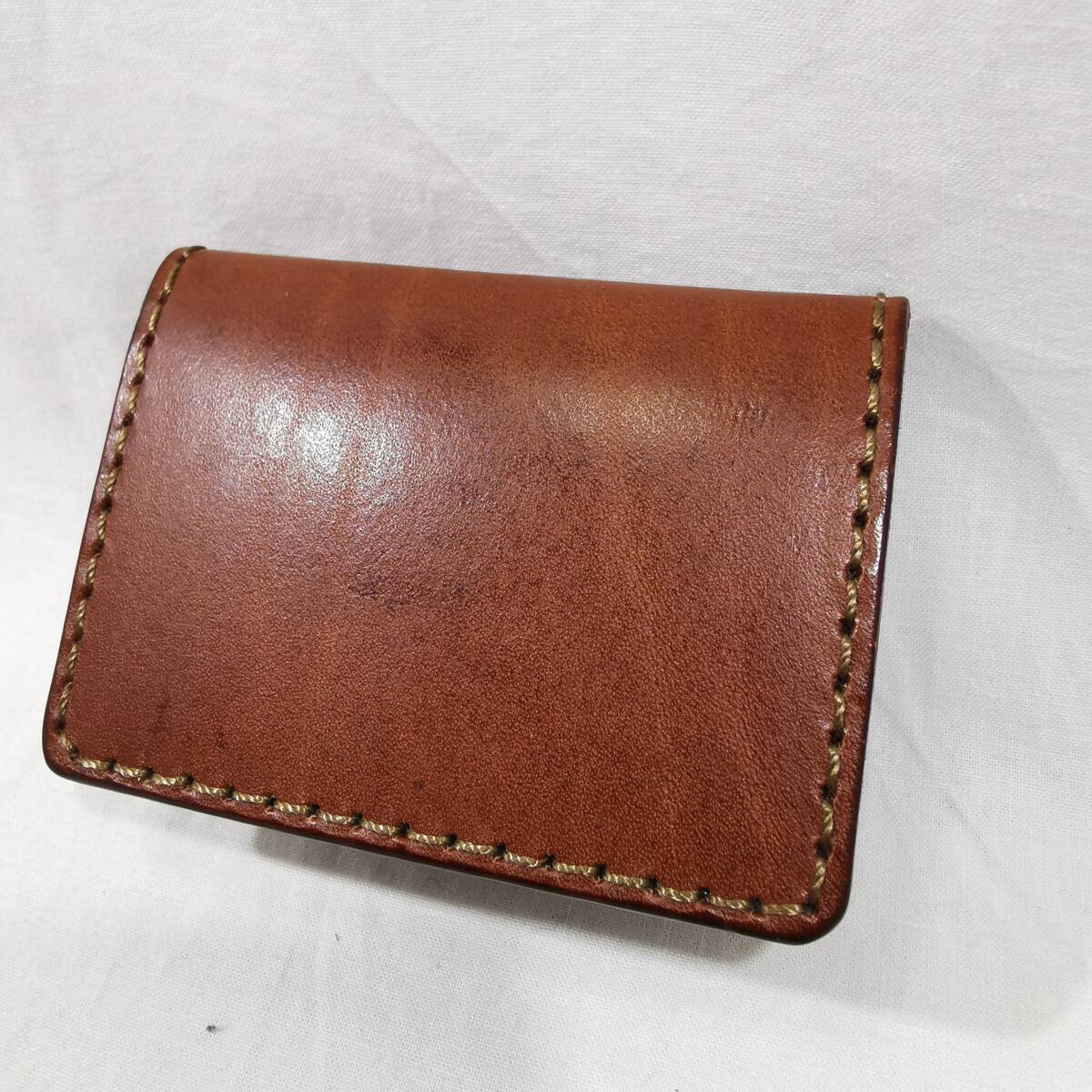  unused . close beautiful goods HERZ hell tsu leather card inserting attaching license proof case chocolate card-case width : approximately 10cm, length : approximately 7.5cm, inset : approximately 2cm
