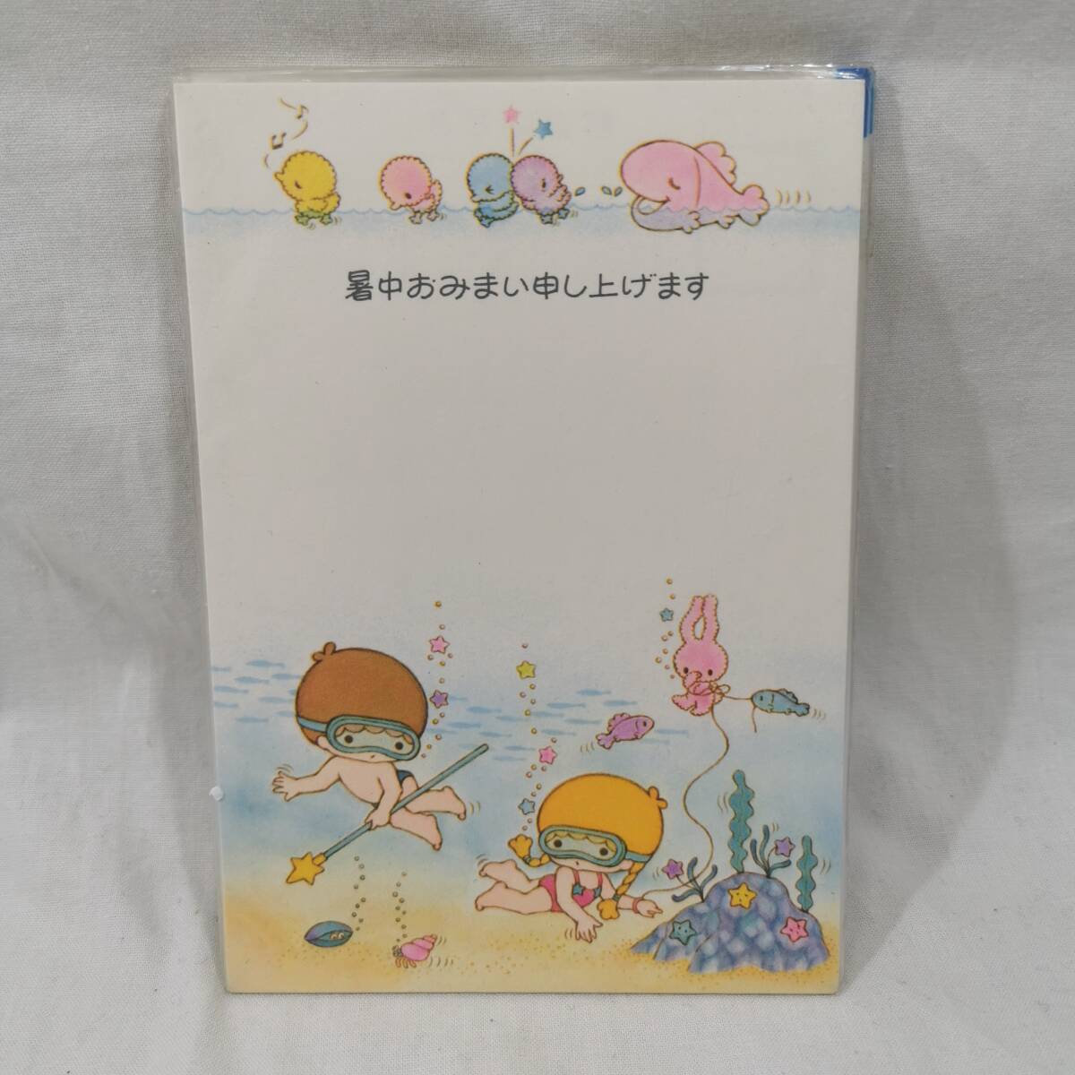 レア 長期保管未使用品 昭和レトロ キキララ リトルツインスターズ ハガキ 5枚入 1976年 ポストカード サンリオ ホールマーク 当時物_画像1