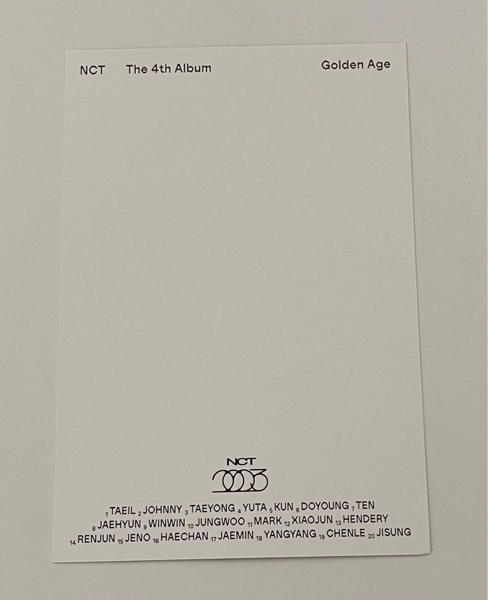 NCT2023 Golden Age Collecting ver. ポストカード　チソン