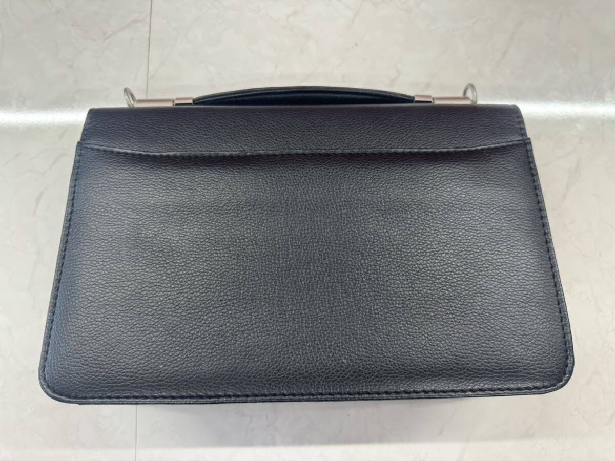 [ unused ]GIORGIO VALENTIjoru geo va wrench black black second bag handbag clutch bag business bag 