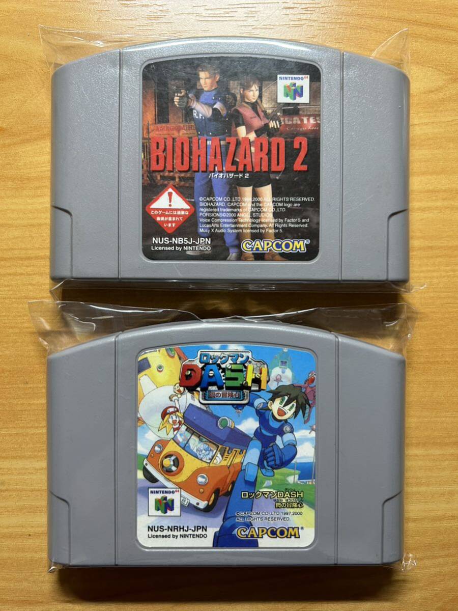 中古【ニンテンドー64 N64】カプコンセット「バイオハザード2 BIO HAZARD2」「ロックマンDASH」 ソフトのみの画像1