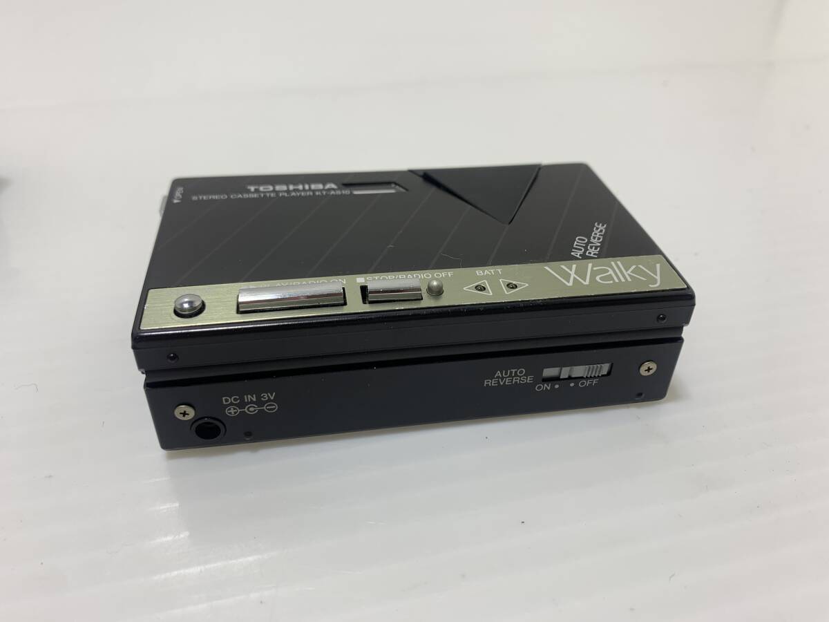 220264*TOSHIBA Walky KT-AS10 Toshiba War key stereo cassette player black electrification only verification case have photograph there is an addition *G