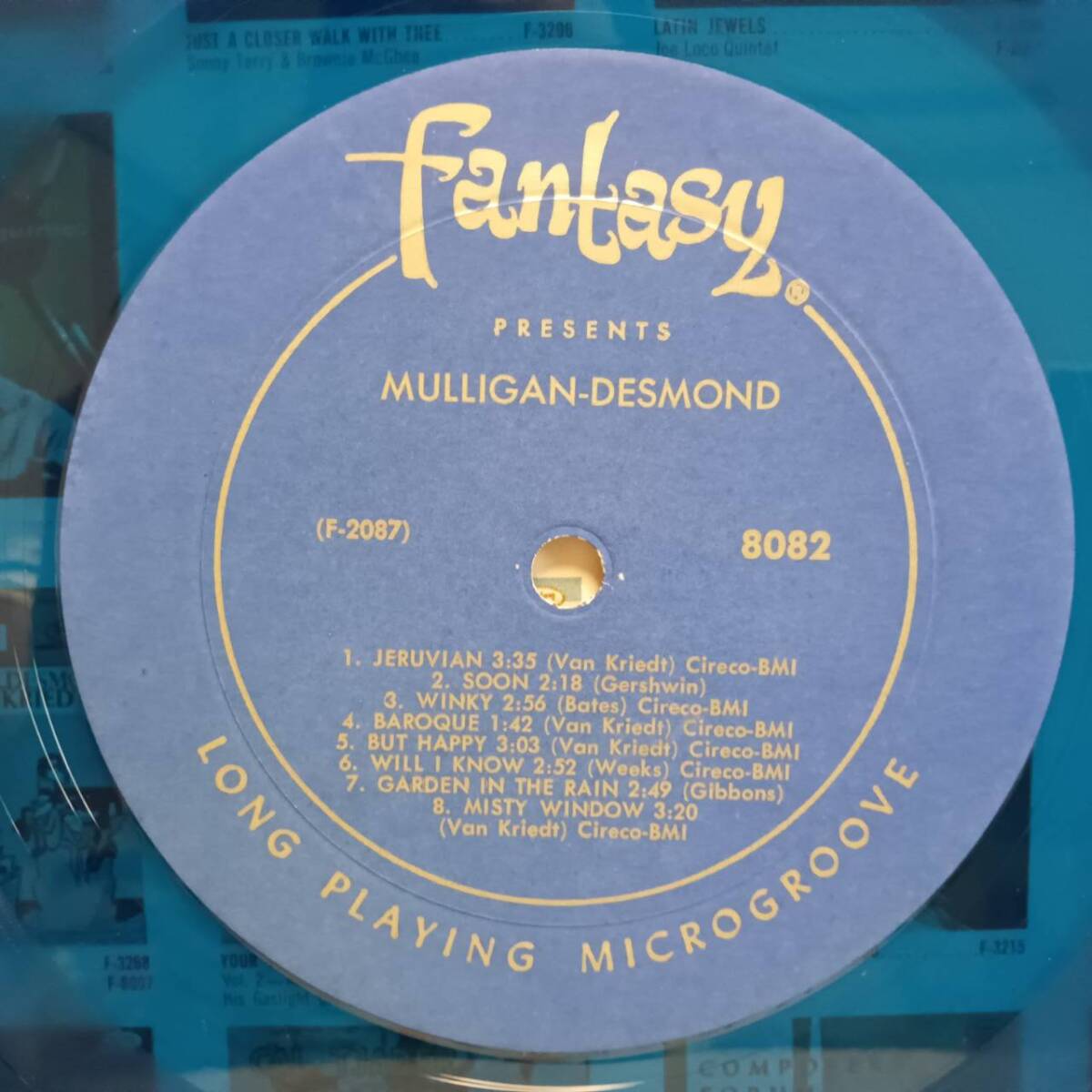 ブルー盤 米Fantasy盤LP 60's青ラベルSTEREO！Gerry Mulligan, Paul Desmond / featuring Chet Baker, Chico Hamilton 1956年作 8082 BLUE_画像3