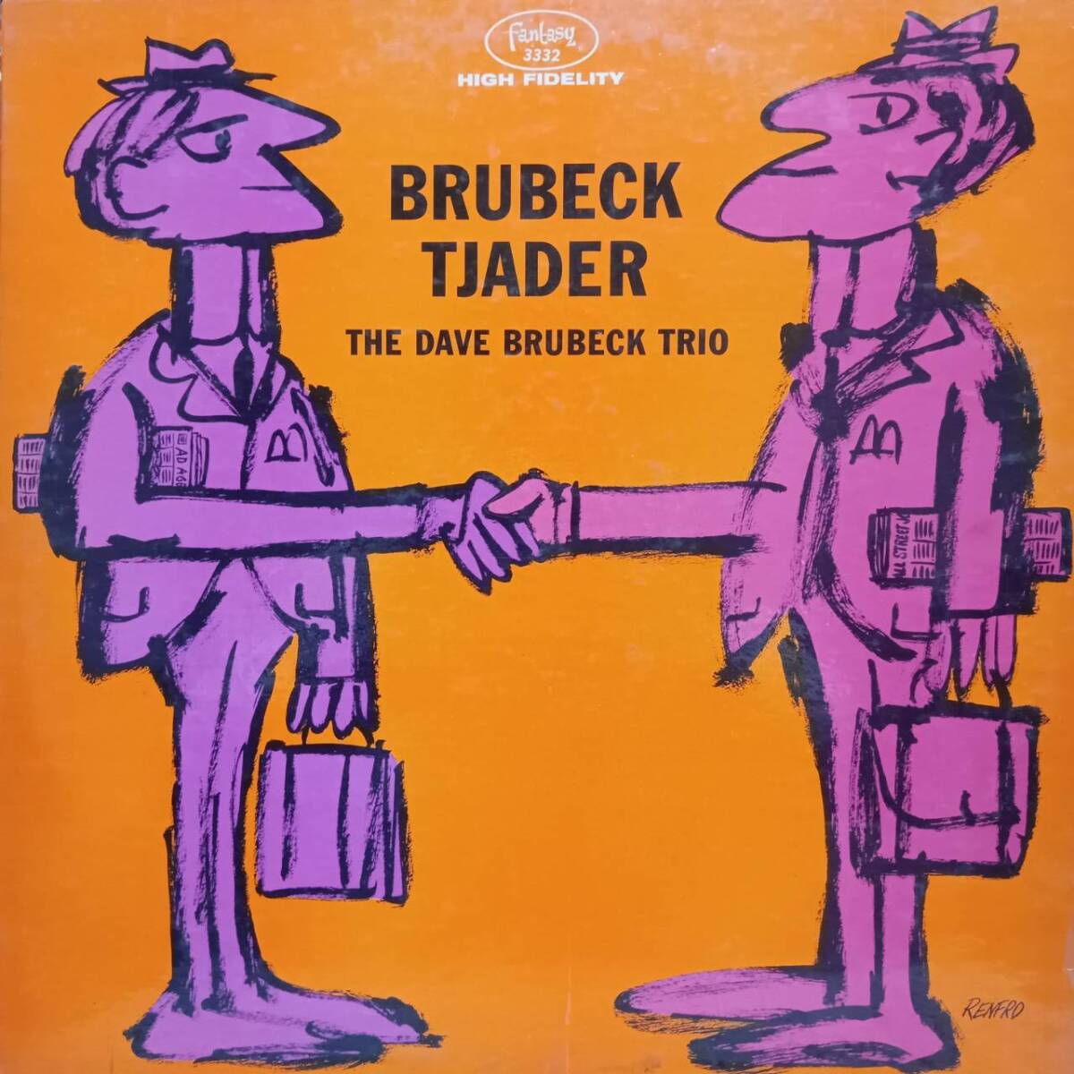 レッドカラー盤 米FantasyオリジLP 赤ラベルMONO！ The Dave Brubeck Trio / Brubeck Tjader 1962年 3332 Cal Tjader Ron Crotty RED_画像1