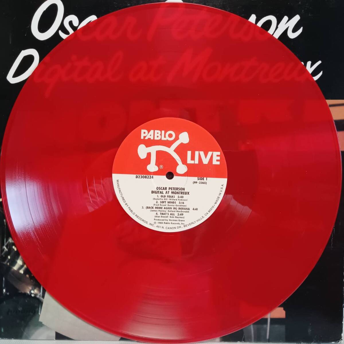 赤盤 米PABLOオリジLP 高音質デジタル録音 Oscar Peterson / Digital At Montreux 1980年 D2308224 オスカー・ピーターソン Red Color_画像1