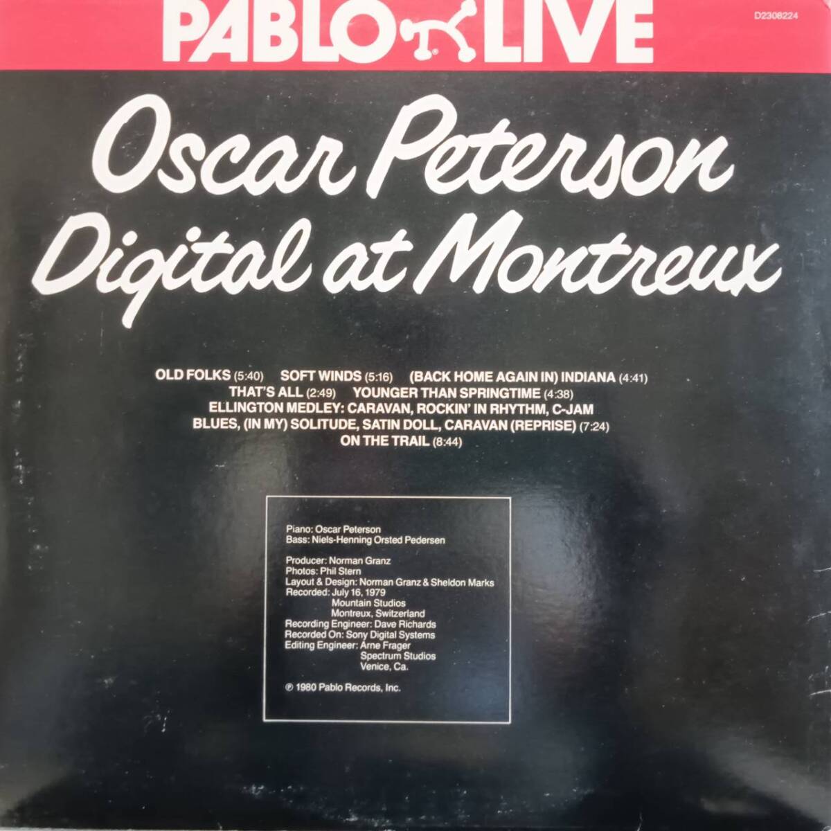 赤盤 米PABLOオリジLP 高音質デジタル録音 Oscar Peterson / Digital At Montreux 1980年 D2308224 オスカー・ピーターソン Red Color_画像4