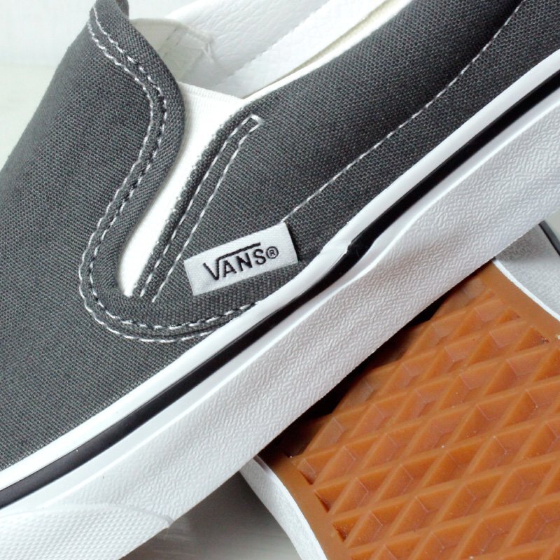 新品 VANS バンズ US アメリカ企画 スリッポン 灰色 チャコール グレー 無地 slipon ヴァンズ スニーカー メンズ US9（27cm）_画像4