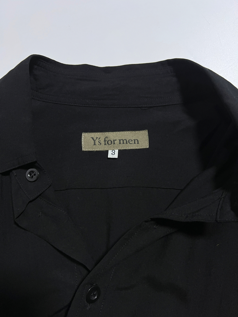 Y’s for men 長袖シャツ 3 レーヨン シャツ ジャケット ブラック MZ-B10-215 yohji yamamoto pour hommeの画像3