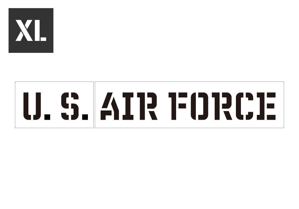 ステンシルシート ステンシルプレート ステンシル アルファベット DIY クイックステンシル サイズXL U.S. AIR FORCE アメリカ空軍_画像1