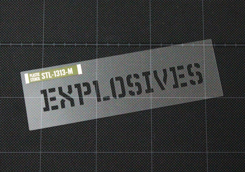 ステンシルシート ステンシルプレート ステンシル アルファベット アメリカン DIY クイックステンシル サイズM EXPLOSIVES 爆発物_画像2