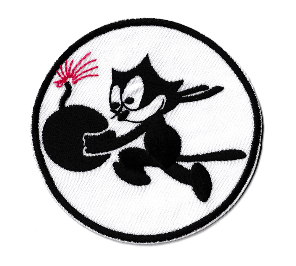 フィリックス FELIX THE CAT ワッペン アイロン 大人向け おしゃれ アメカジ キャラクター アメリカ 爆弾 ホワイトラウンド RCWP_画像1