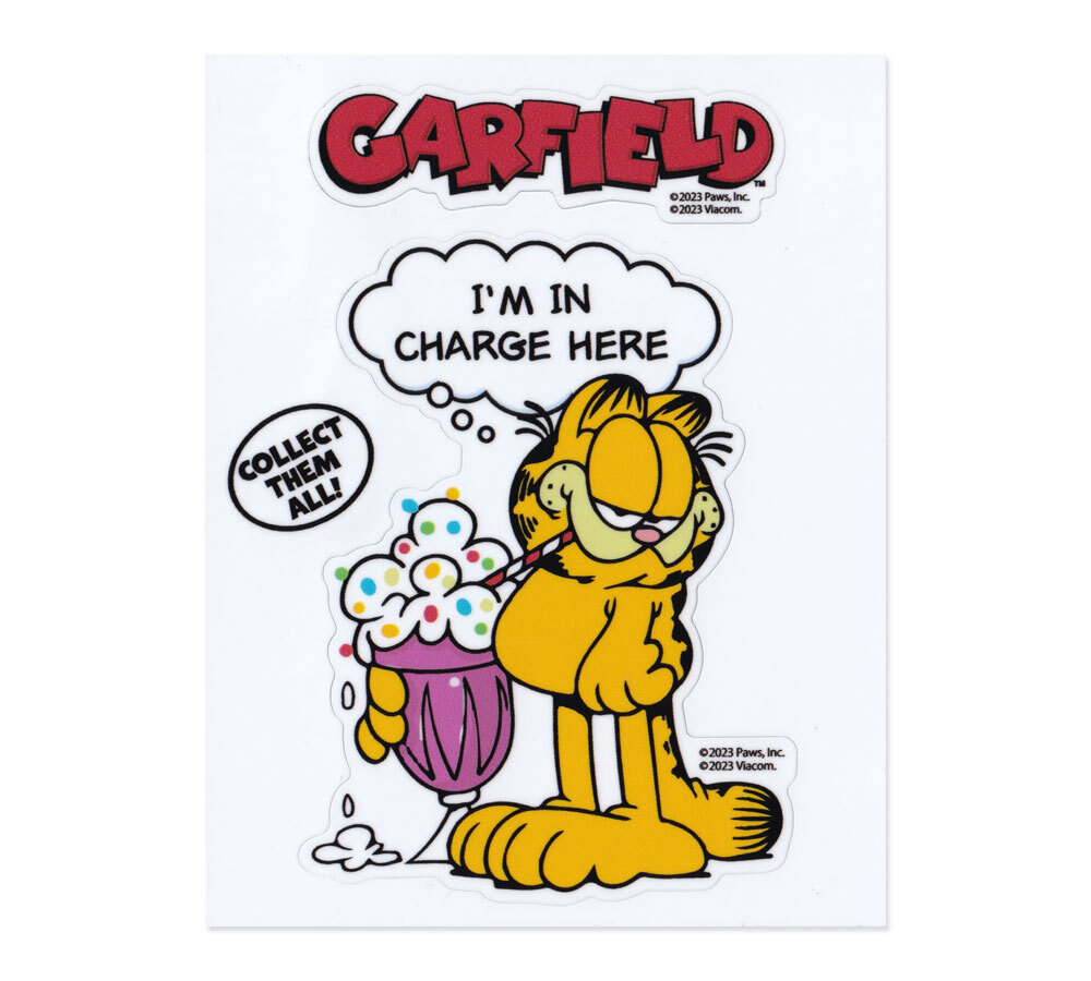 ガーフィールド ステッカー ネコ 猫 かわいい キャラクター アメリカ おしゃれ アメリカン 車 バイク かっこいい CHARGE HERE_画像1