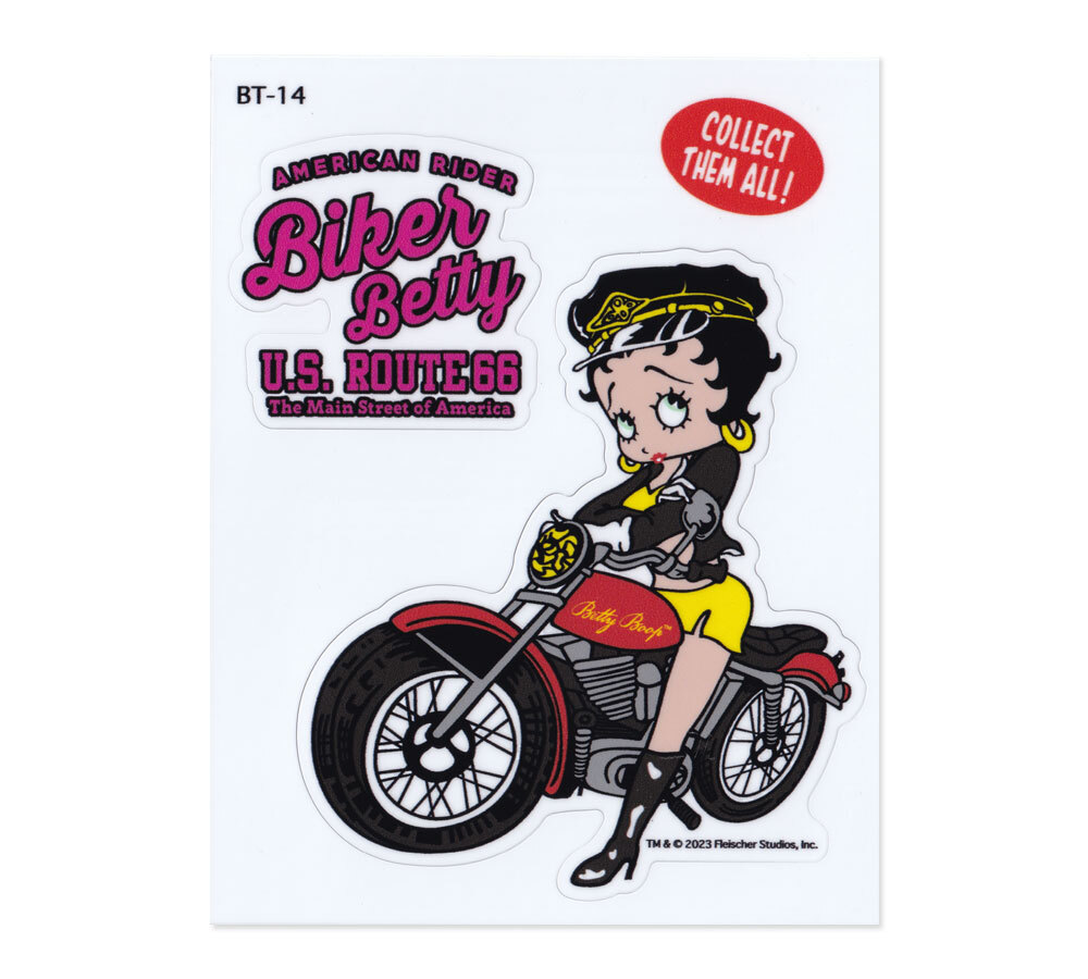 ベティ・ブープ ステッカー おしゃれ かわいい キャラクター アメリカ 車 バイク スマホ アメリカン雑貨 BETTY BOOP BIKER BETTY_画像1