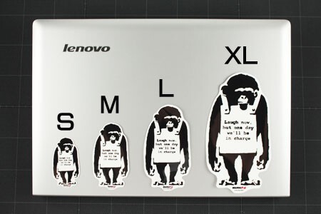 バンクシー ステッカー パソコン ウォールステッカー おしゃれ かっこいい スーツケース インテリア 車 Do Nothing-Monkeysign サイズXL_画像5