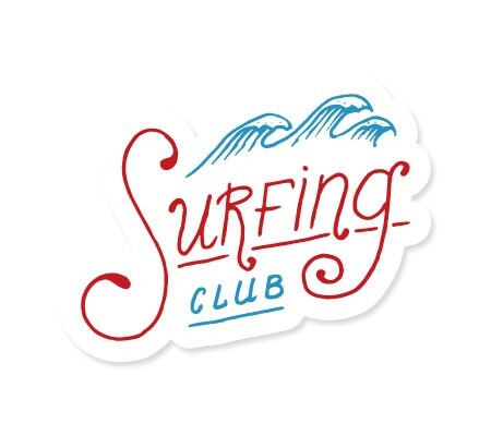 ステッカー サーフィン アメリカン 車 アウトドア スーツケース おしゃれ かっこいい レトロ バイク 海 SURFS UP DECAL 波 SURFING CLUB_画像1